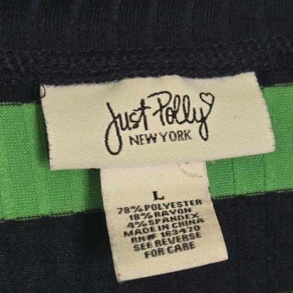 Green and Navy Striped Crop Top - Picture 3 of 3